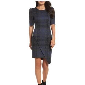 Betsey Johnson Plaid Asymmetrical-Hem Dress